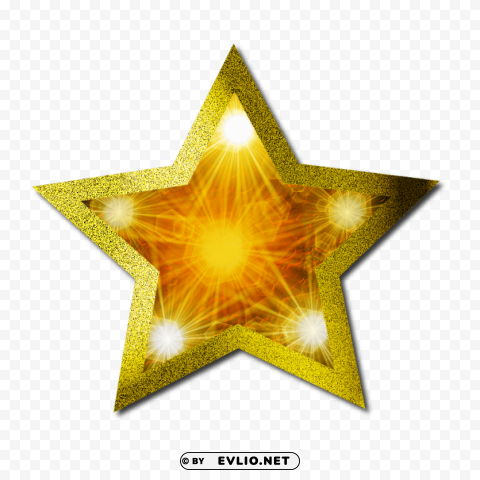 gold christmas star PNG transparent images for social media