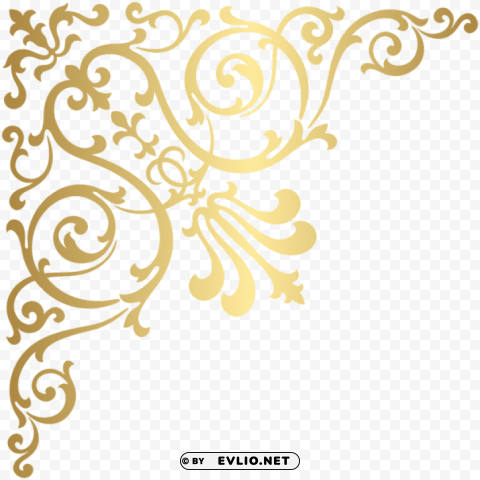 Gold Corner HighResolution Isolated PNG Image