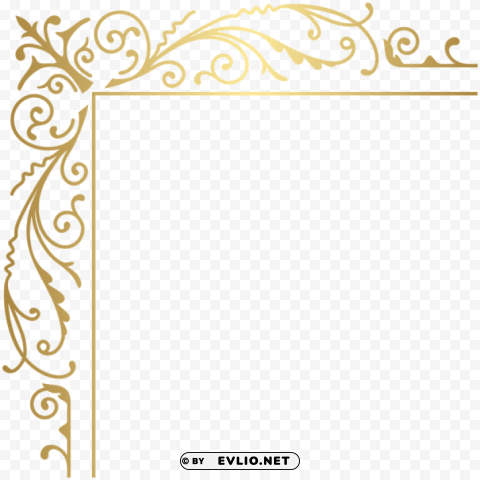 gold deco corner Isolated Artwork on Clear Transparent PNG