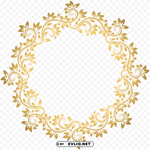 gold deco round border PNG graphics with clear alpha channel collection