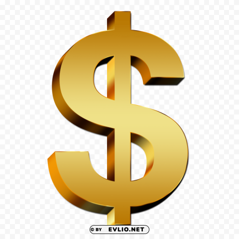 gold dollar image Isolated Item with Transparent Background PNG
