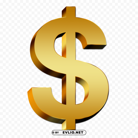 Gold Dollar Image Isolated Item With Transparent Background PNG