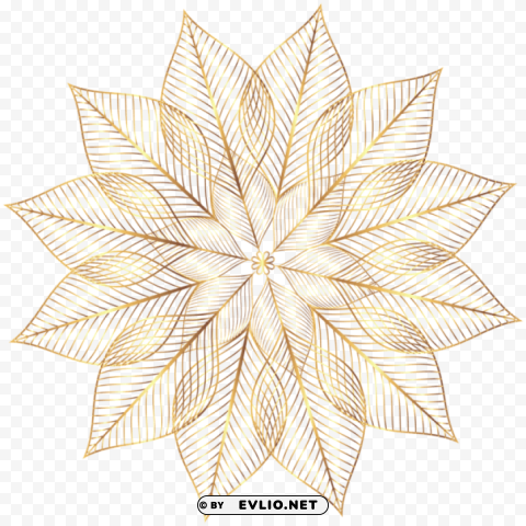 gold flower decorative PNG Image with Isolated Artwork