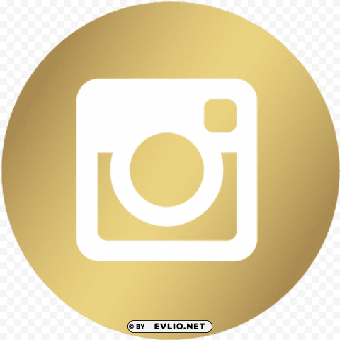 gold instagram icon PNG for online use