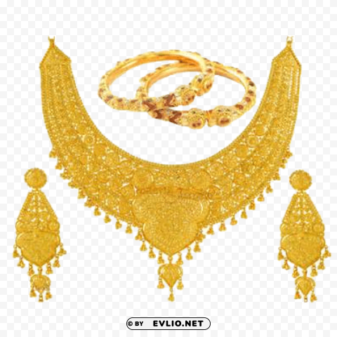 gold jewelry Isolated Subject with Clear Transparent PNG