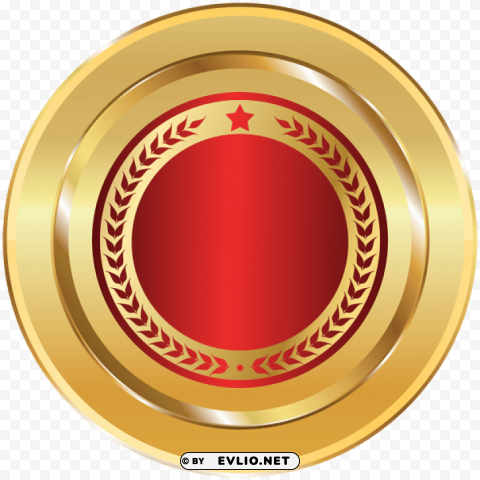 gold red seal badge PNG with alpha channel