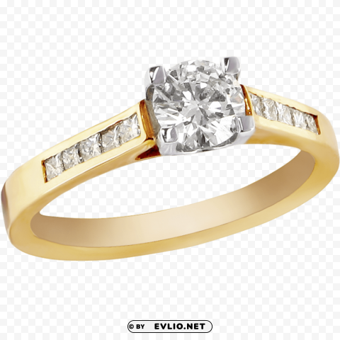 gold ring diamond PNG for web design