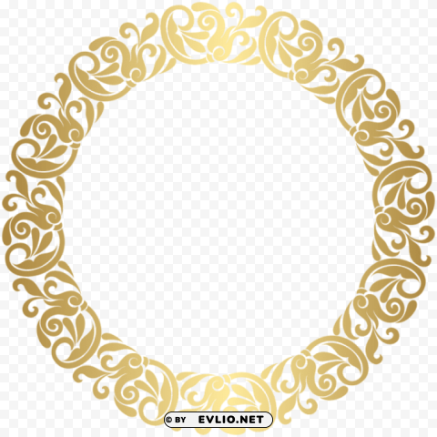 gold round border frame PNG graphics with alpha transparency bundle