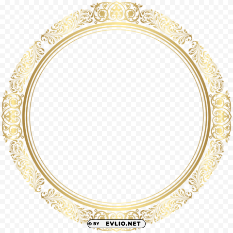 gold round border frame transparent PNG graphics for free