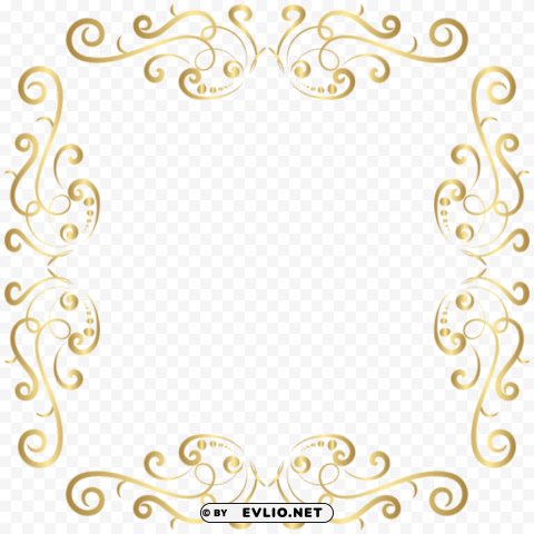 golden border deco frame Transparent background PNG images selection