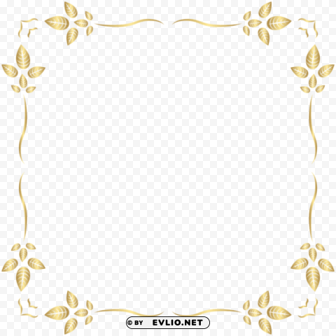 golden border frame PNG with clear overlay