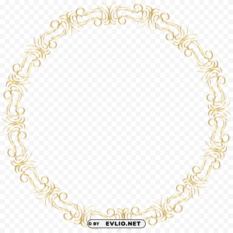 golden border frame round PNG Image with Clear Background Isolated