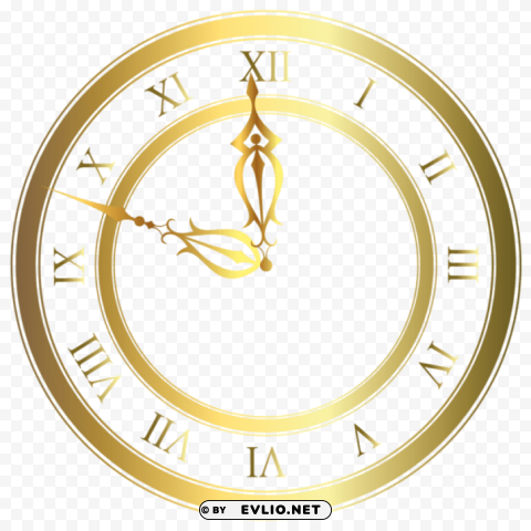 golden christmas clock Transparent Background Isolated PNG Icon clipart png photo - fabfb6ae