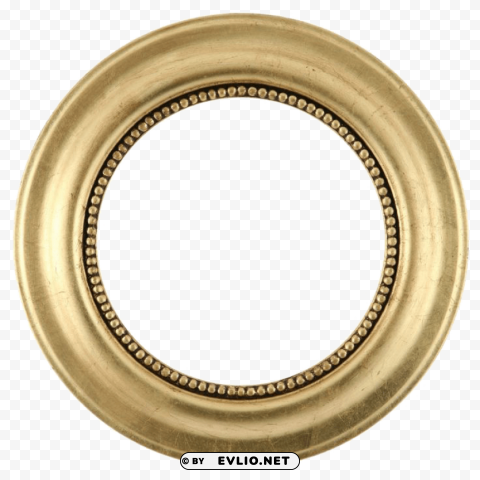 golden round frame PNG pictures with no background required