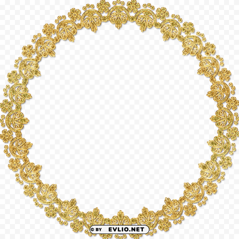 golden round frame Transparent PNG Isolated Subject