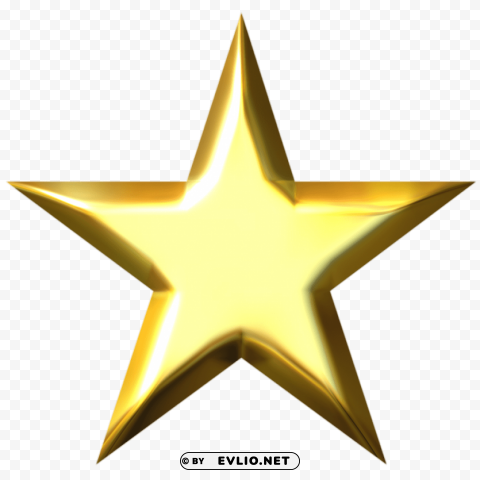 golden star Isolated Design on Clear Transparent PNG