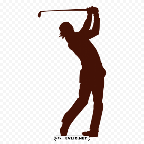 golf player silhouette Isolated Object on Clear Background PNG