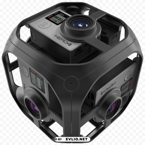gopro hero 4 360 camera Transparent Background Isolated PNG Design