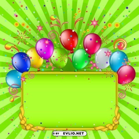 green birthdaywith balloons Transparent PNG images bulk package