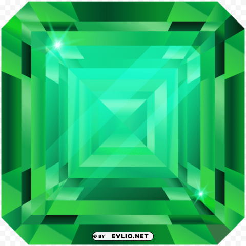 Green Diamond PNG With Transparency And Isolation