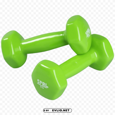 green dumbbells PNG for use