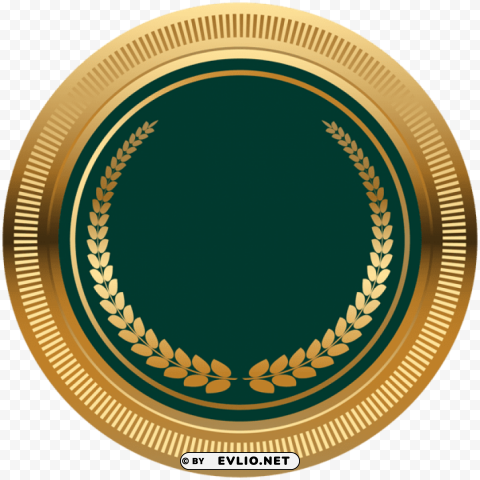 green gold seal badge PNG images with alpha channel selection