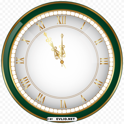 green new year clock clip-art Transparent PNG images free download