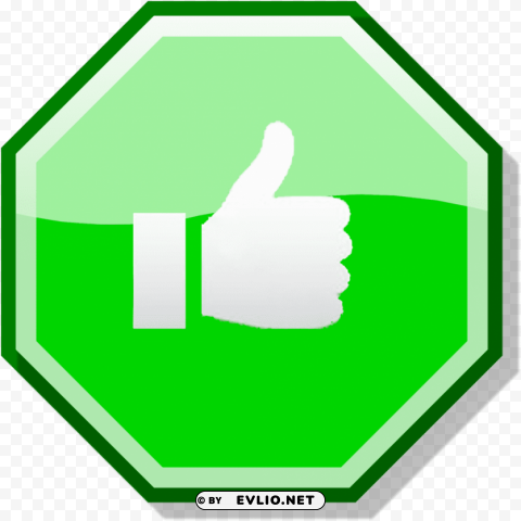 green thumbs up sign PNG Graphic Isolated with Transparency