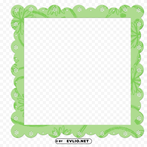 green frame with flowers elements PNG transparent design bundle