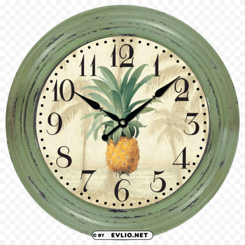Green Wall Clock PNG with transparent background for free