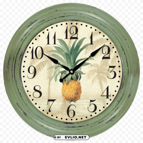 green wall clock Transparent PNG Isolated Illustrative Element