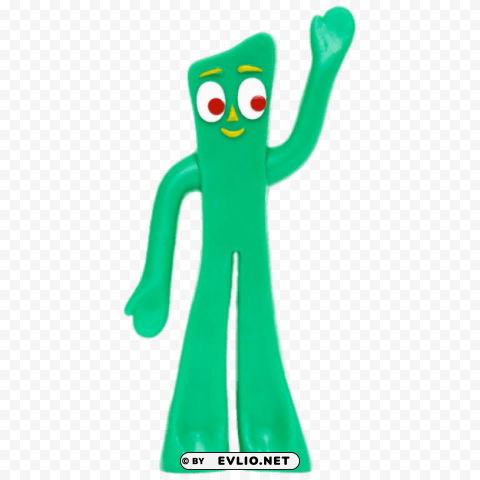 gumby holding up his hand Isolated Item on Transparent PNG
