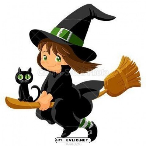 halloween baby witch halloween witches PNG Graphic Isolated on Clear Background Detail