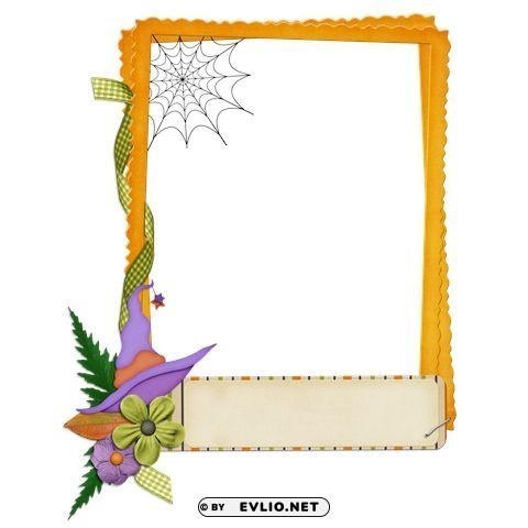 Halloween-flowers Frame PNG With No Bg