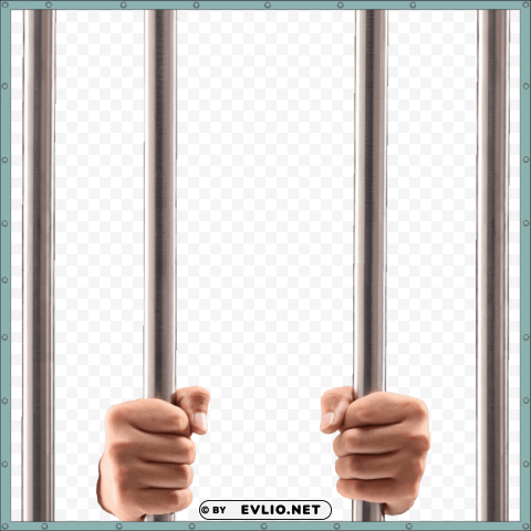 hands holding prison PNG with isolated background