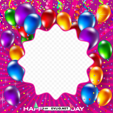 Happy Birthday Pink Frame PNG Transparent Stock Images