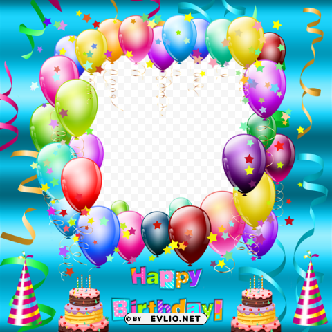 happy birthday blue frame PNG transparent photos vast collection