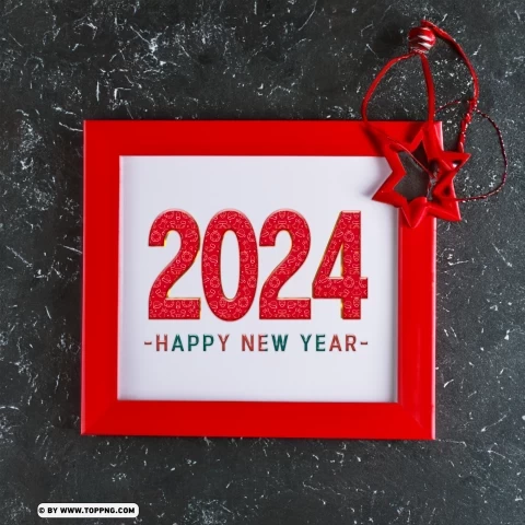 Happy New Year 2024 Card PNG for overlays - Image ID 386b3703
