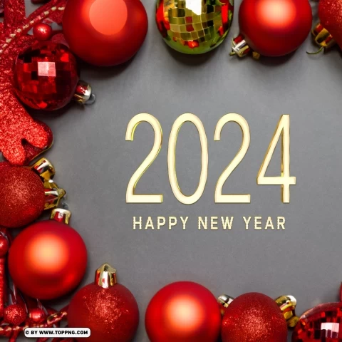Happy New Year 2024 Card Royalty Free Image PNG For Photoshop