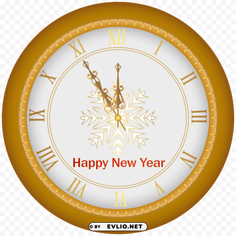 happy new year clock goldimage PNG images free download transparent background