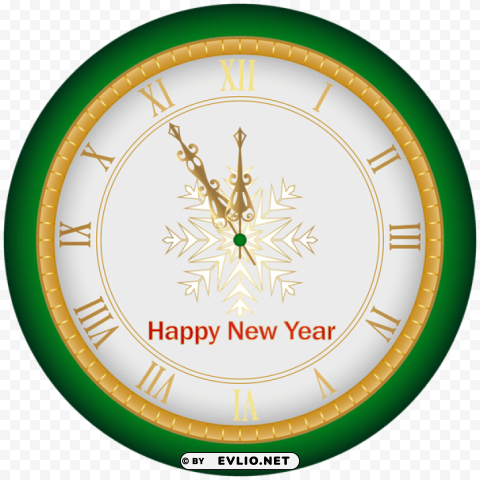 happy new year clock green Transparent PNG images with high resolution PNG Images 2fd4a587