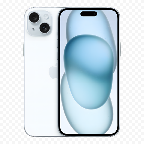 HD Apple iphone 15 plus blue front and back view Image High-resolution transparent PNG images set - Image ID 2ab5f31c