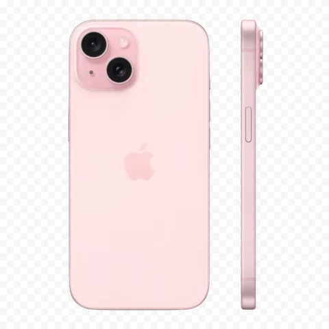 HD Apple iphone 15 plus Pink Back and side view HighResolution PNG Isolated Illustration