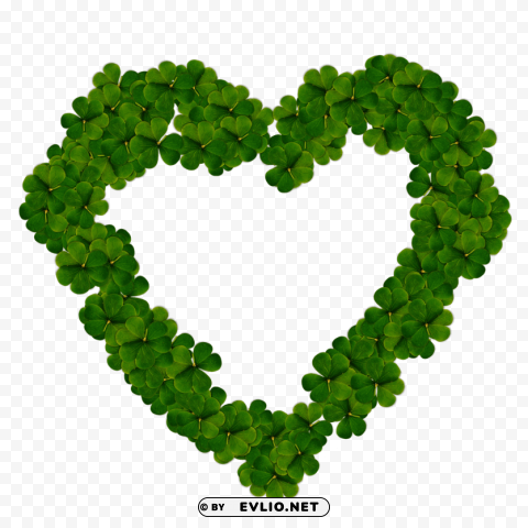 heart made of many shamrocks Clear Background PNG Isolated Item