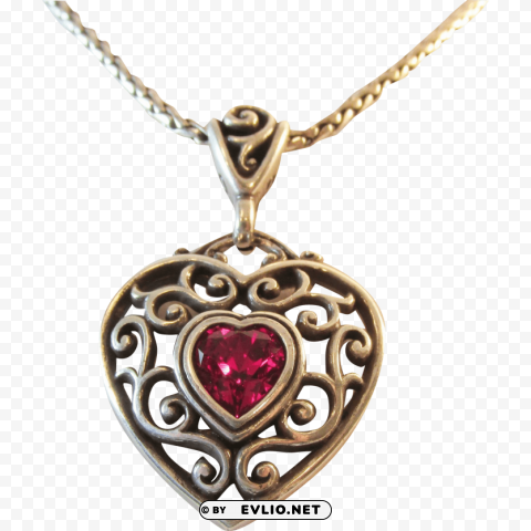 heart necklace PNG Graphic with Clear Isolation
