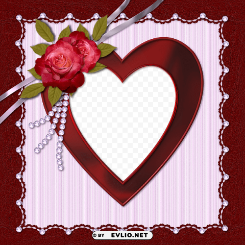 heart transparent frame with rose PNG images with alpha transparency bulk