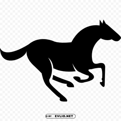 horse running silhouette Isolated Item in Transparent PNG Format