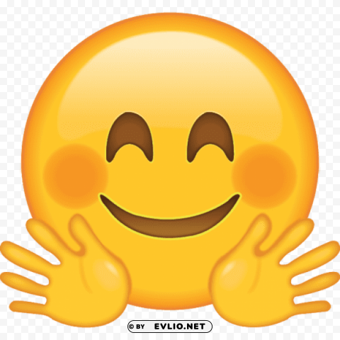 hugging emoji Clear Background PNG Isolated Graphic Design