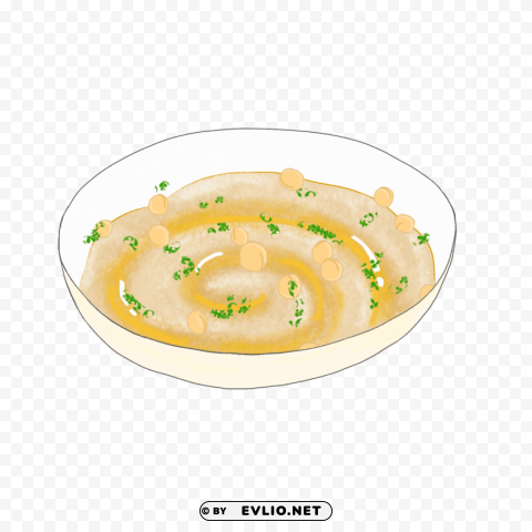 hummus Isolated Artwork on Transparent Background PNG