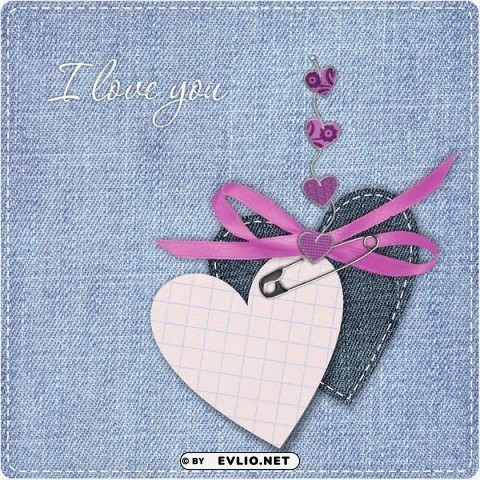 jeanswith hearts i love you PNG free transparent